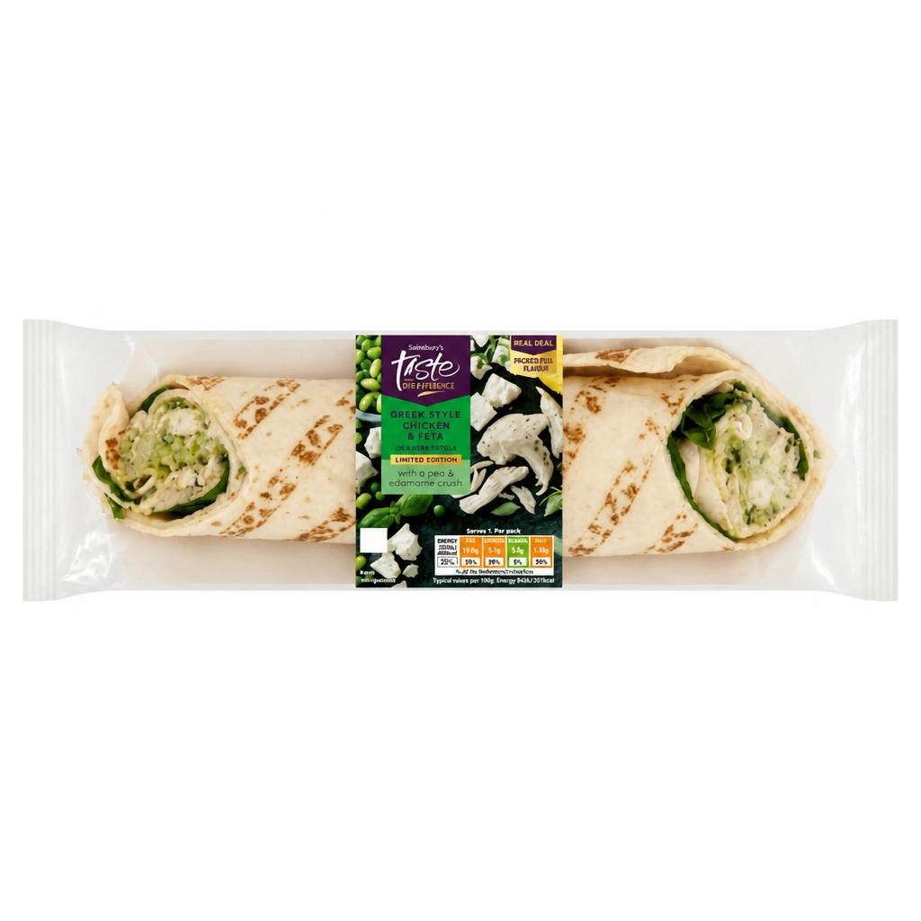 Sainsbury's Greek Style Chicken & Feta Tortilla Wrap, Limited Edition, Taste the Difference