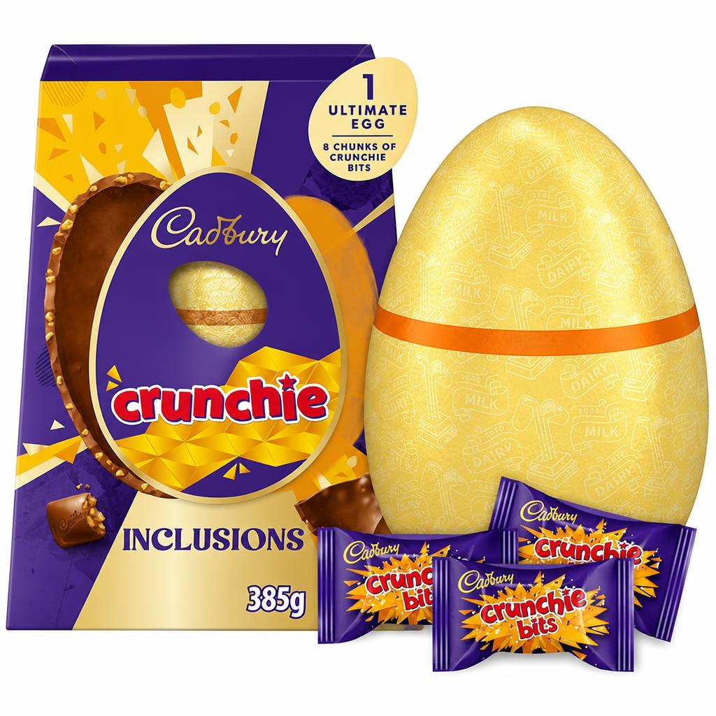 Cadbury Crunchie Inclusions Extra Large Ultimate Milk Chocolate Easter Egg 385g