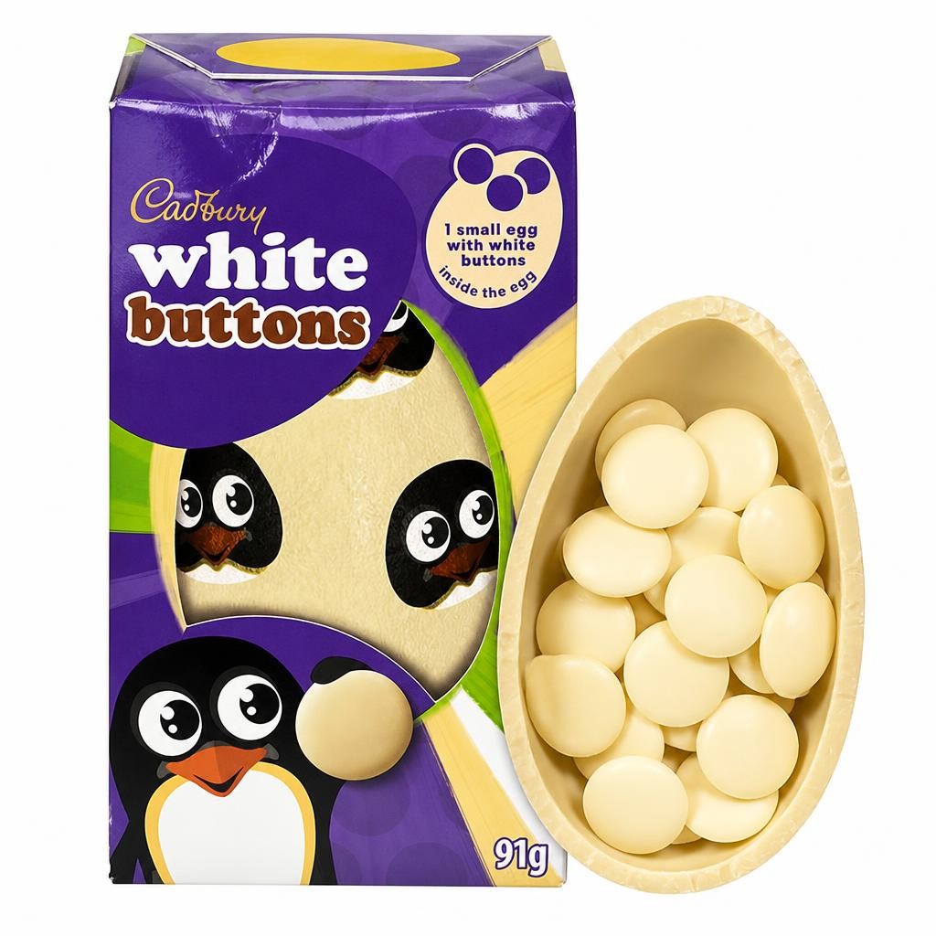 Cadbury White Buttons Medium White Chocolate Easter Egg 98g