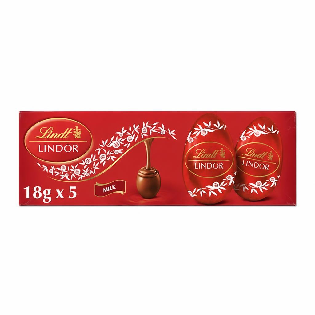 Lindt Lindor 5 x 18g Milk Chocolate Eggs Multipack 90g