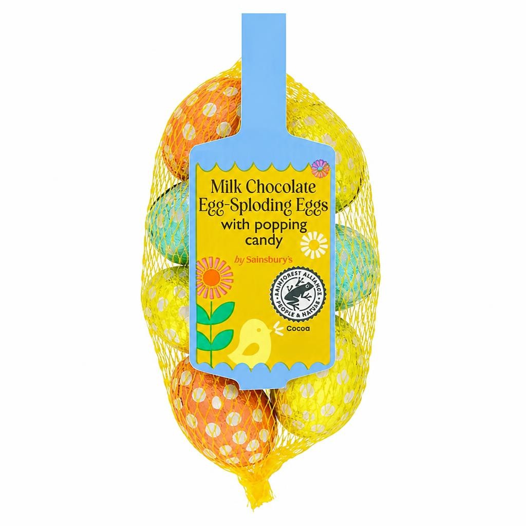 Sainsbury's Milk Chocolate Egg-Sploding Eggs with Popping Candy 75g