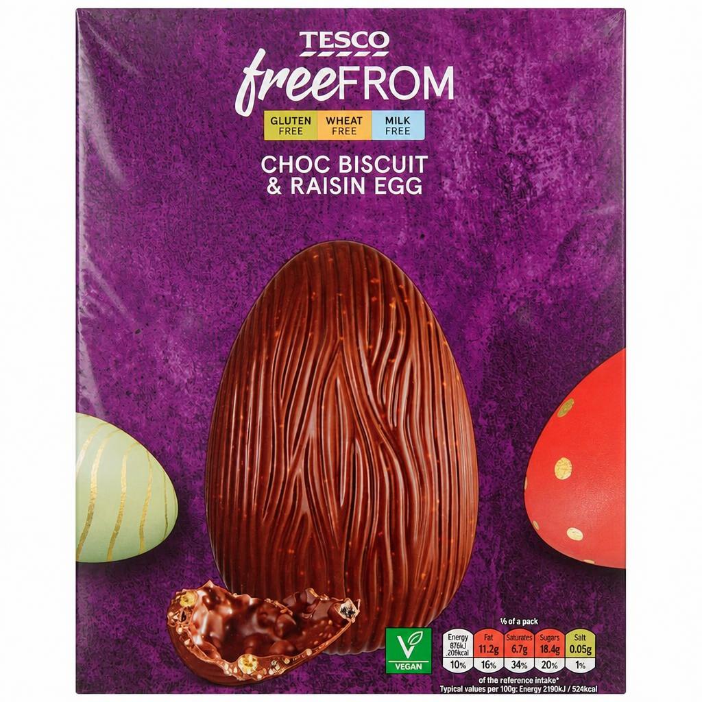 Tesco Free From Choc Raisin and Biscuit Egg 160g