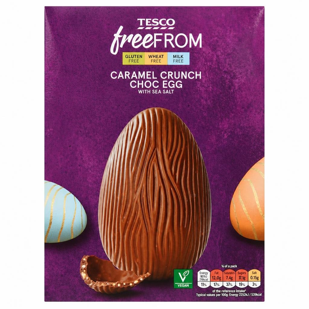 Tesco Free From Caramel Crunch Choc Egg 160g