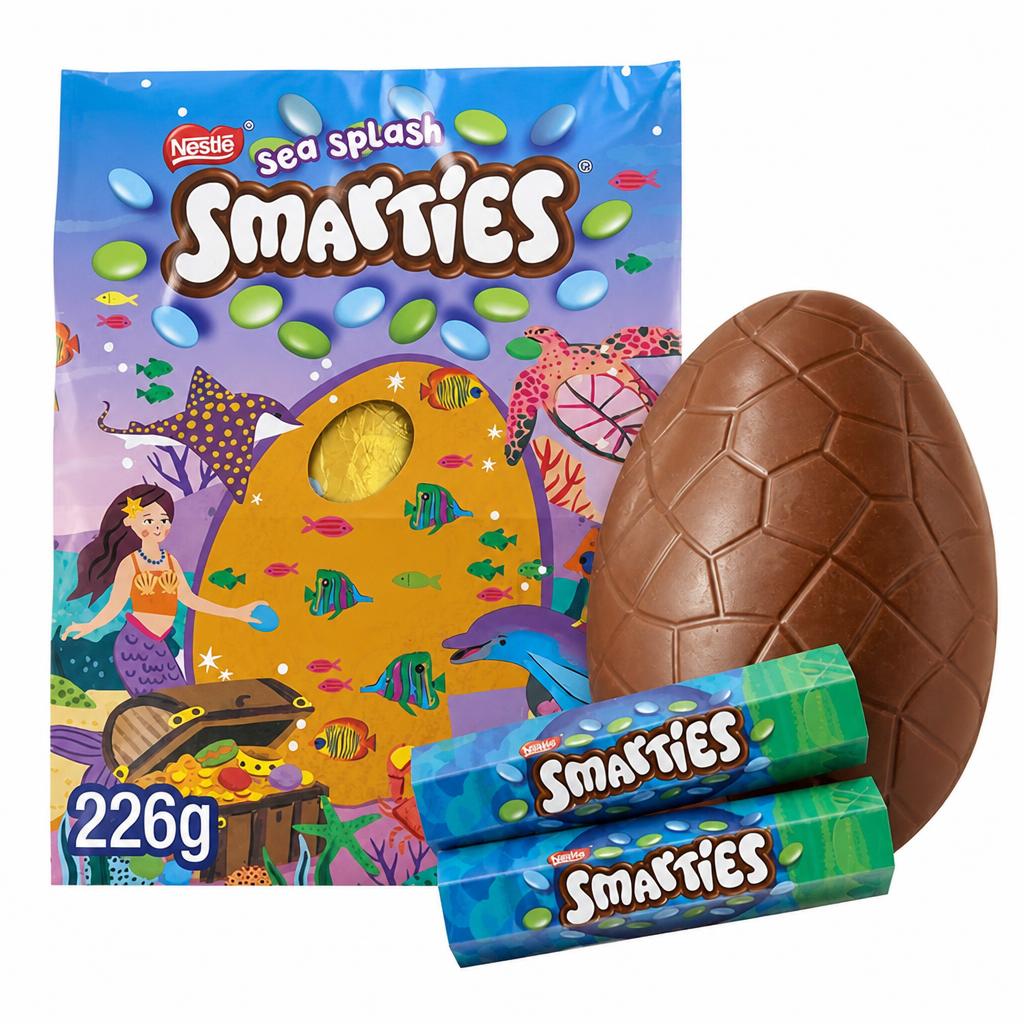 Smarties Sea Splash Extra Large Milk Chocolate Easter Egg 226g