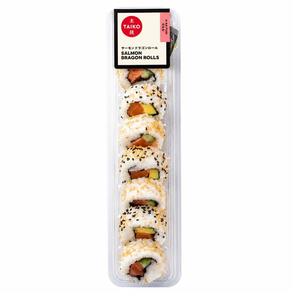 Taiko Salmon Dragon Rolls