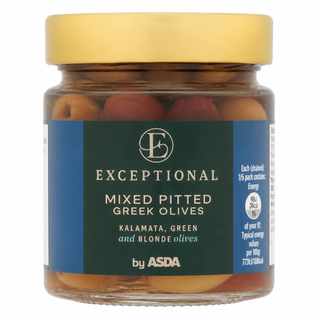 Exceptional by ASDA Mixed Pitted Greek Olives 195g