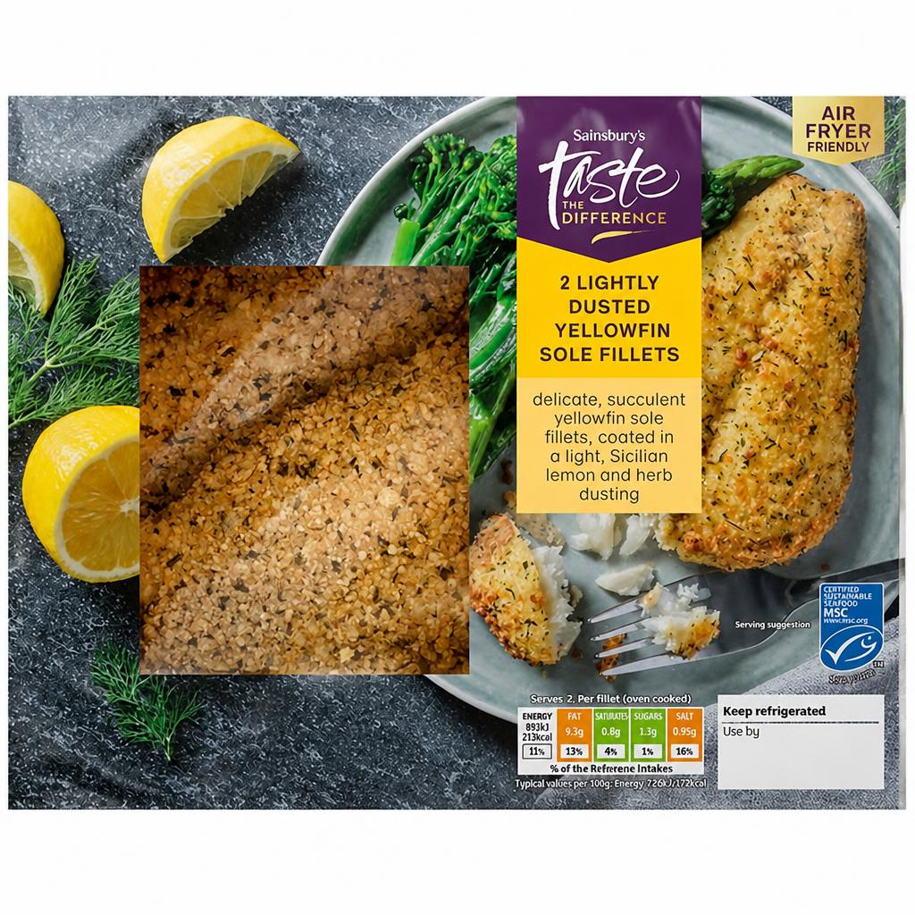 Sainsbury's 2 Lightly Dusted Yellowfin Sole Fillets, Taste the Difference 265g