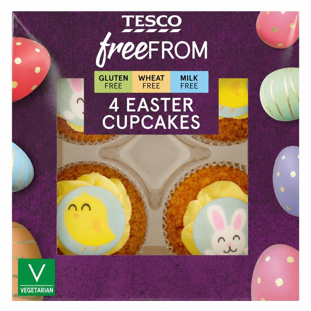 Tesco Free From Easter Cupcakes 4 Pack
