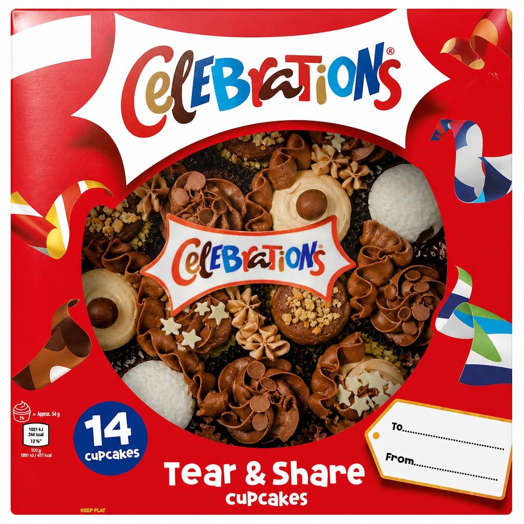 Celebrations Tear and Share 14 cupcakes