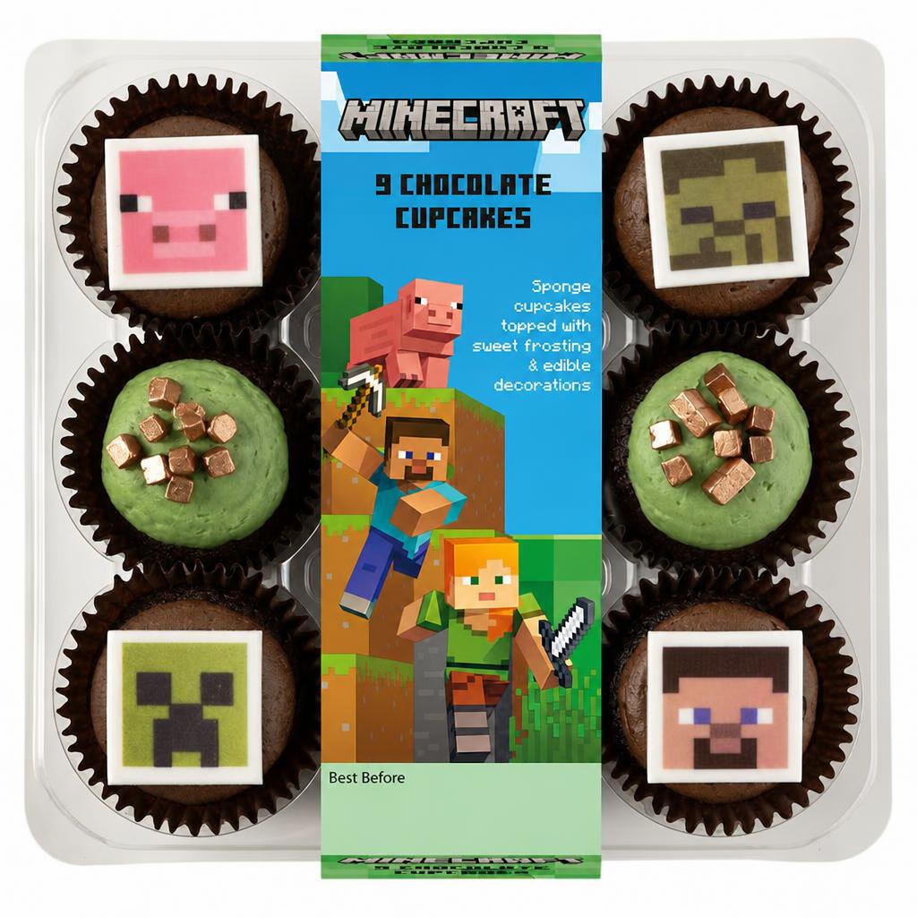 Minecraft 9 Chocolate cupcakes