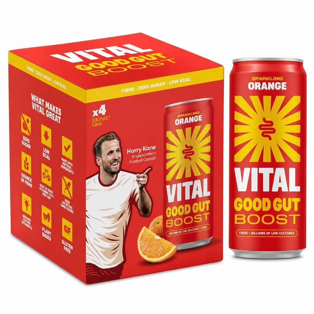 Vital Gut Healthy Sparkling Orange 4 x 330ml