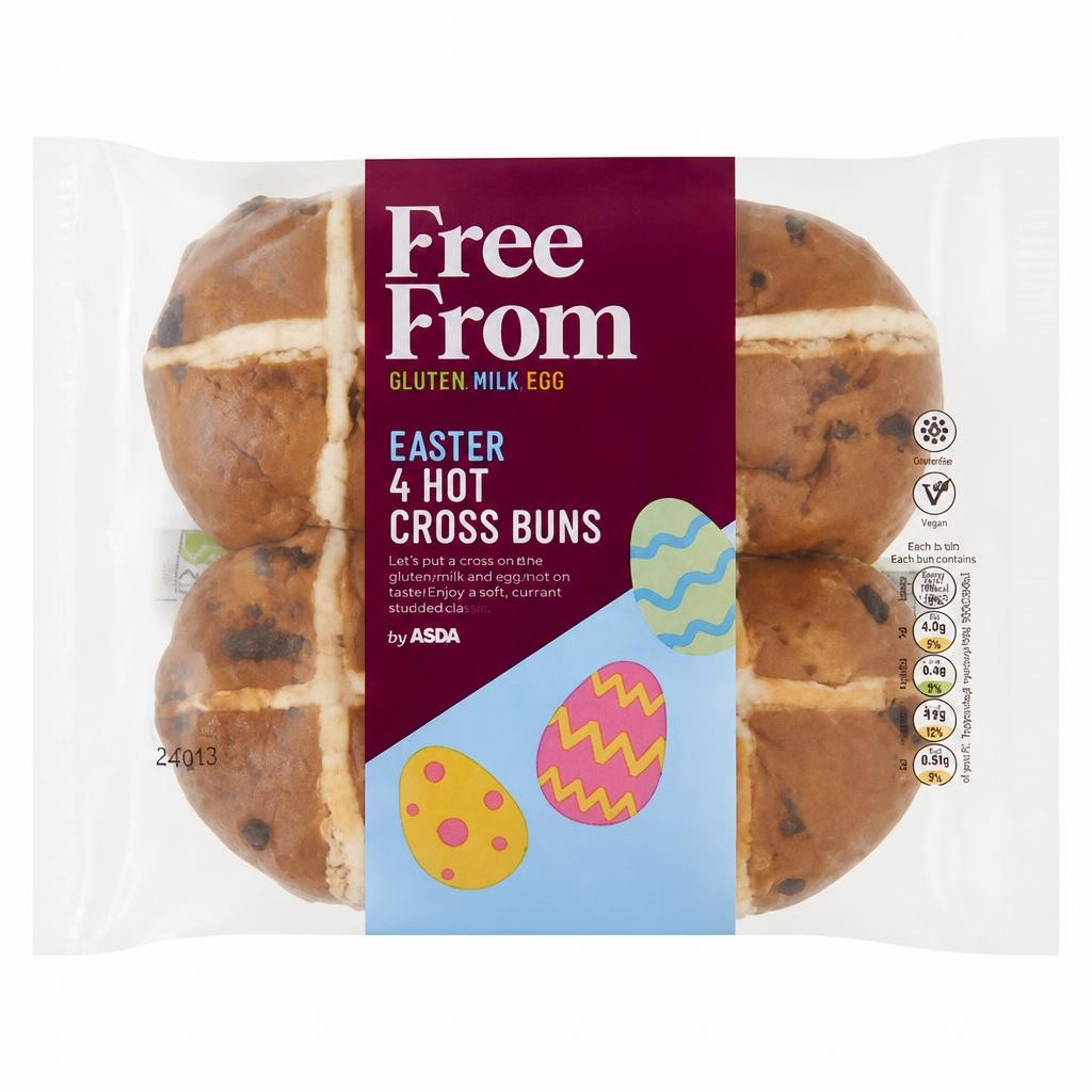 Free From by ASDA Easter 4 Hot Cross Buns 260g