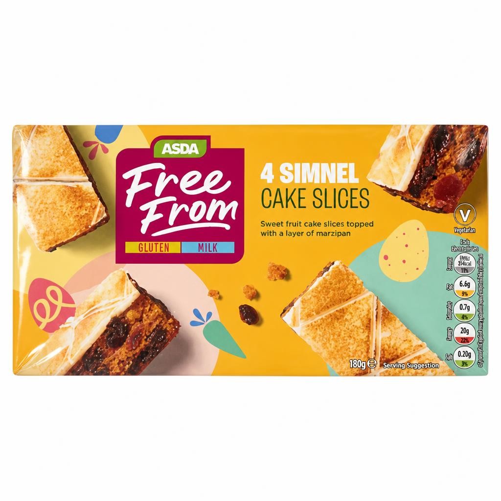ASDA Free From Free From by  Easter 4 Simnel Cake Slices 190g