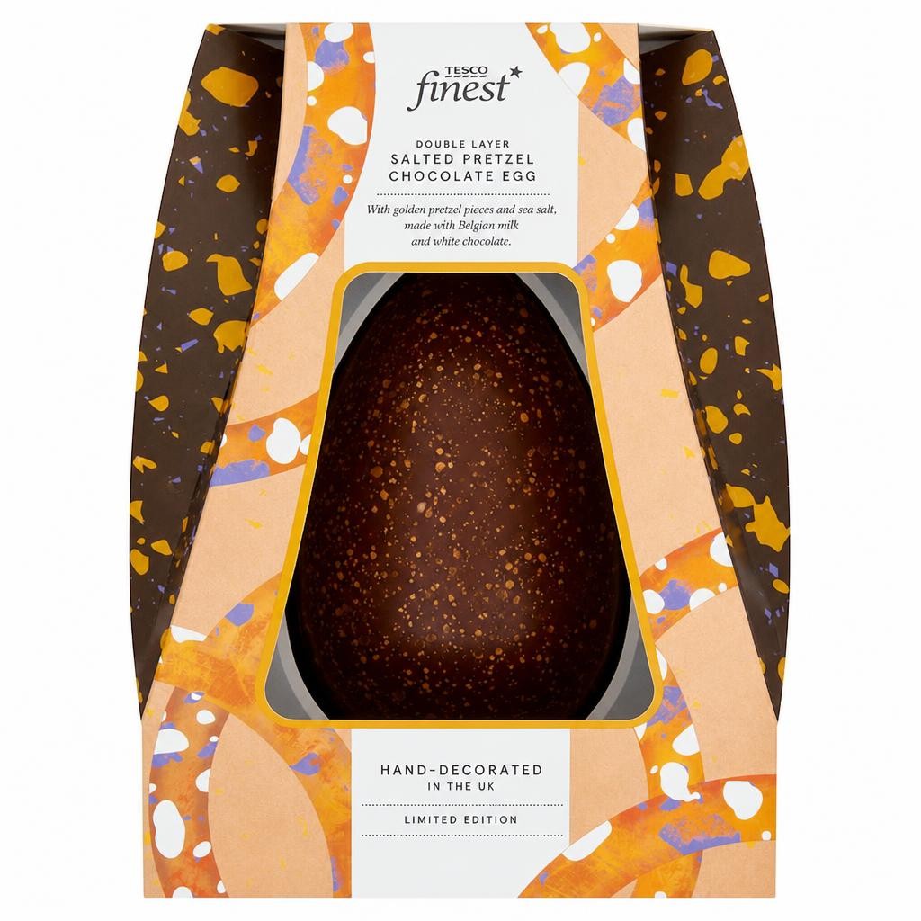 Tesco Finest Double Layer Salted Pretzel Chocolate Egg 210g