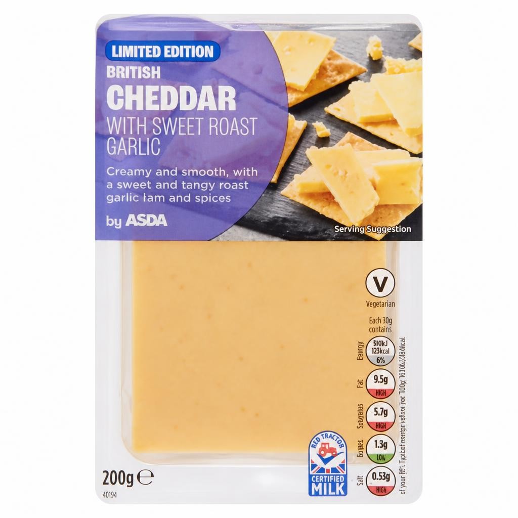 ASDA Limited Edition British Cheddar with Sweet Roast Garlic 200g