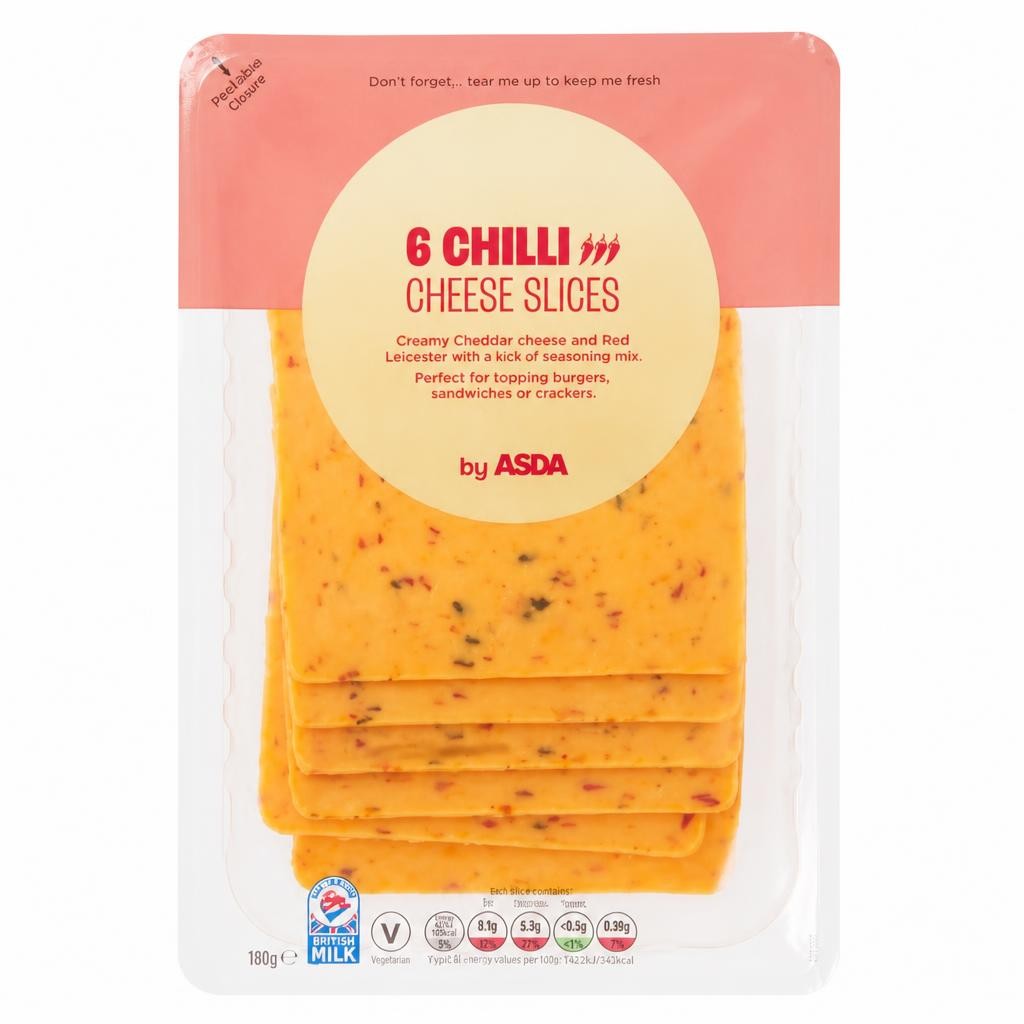 ASDA 6 Chilli Cheese Slices 180g