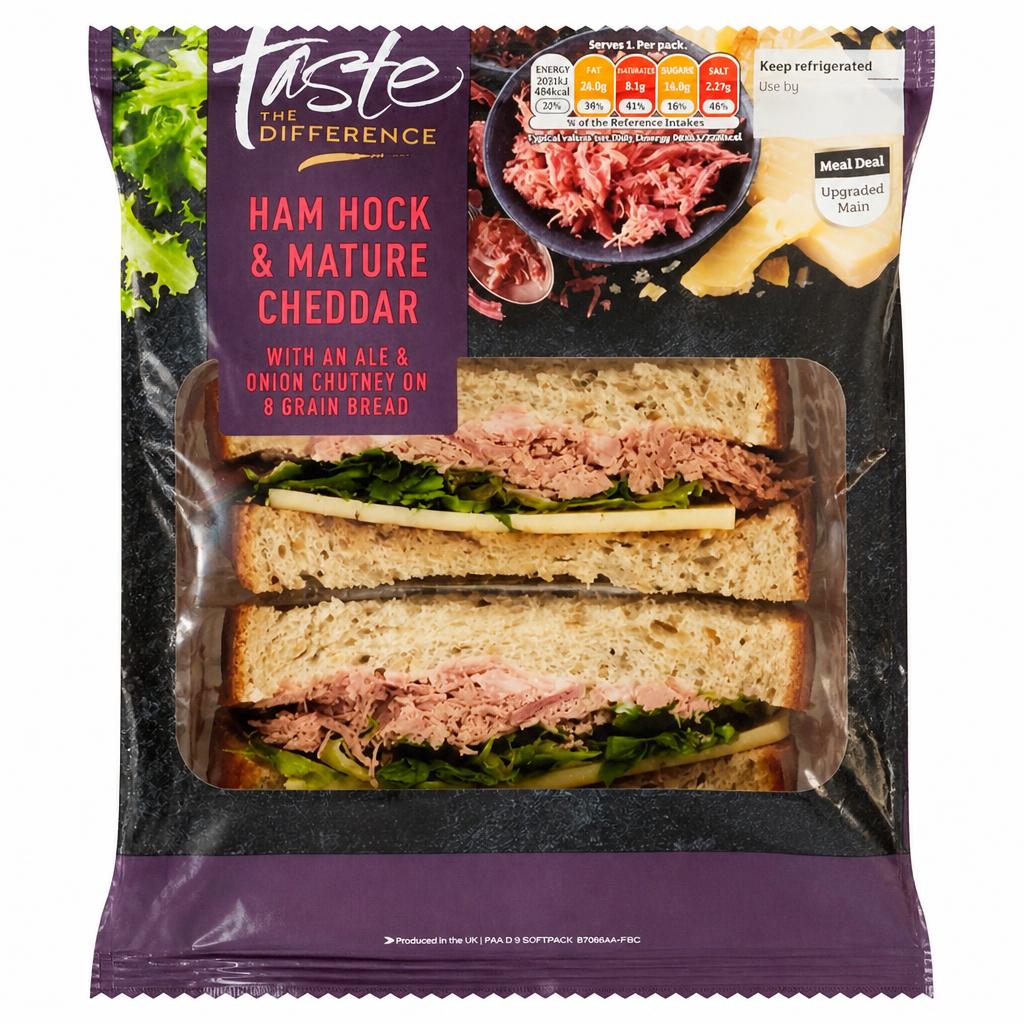 Sainsbury's Ham Hock & Mature Cheddar Sandwich, Taste the Difference