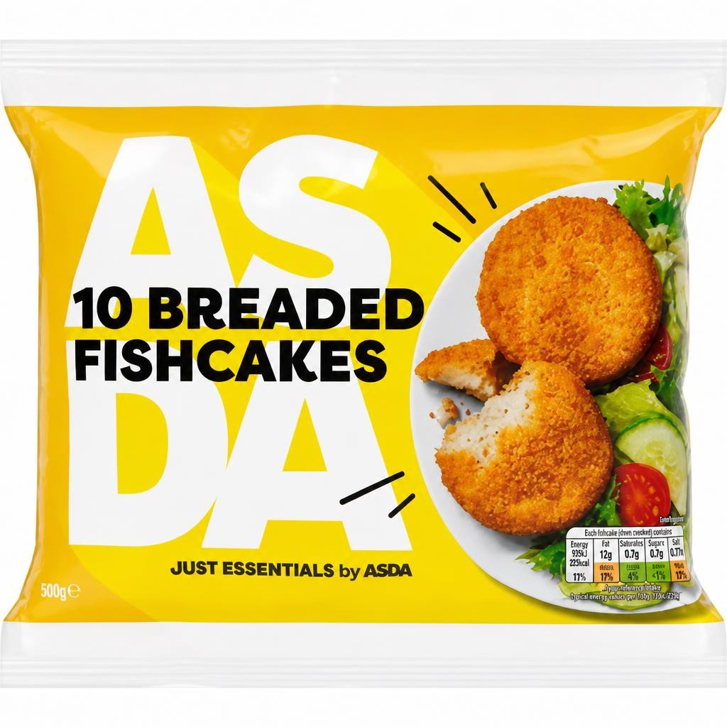 ASDA Just Essentials by  10 Breaded Fishcakes 500g