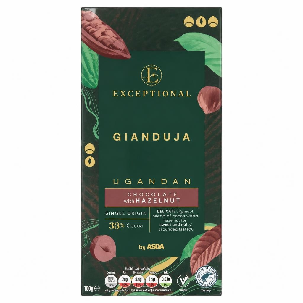ASDA Gianduja Ugandan Chocolate with Hazelnut 100g