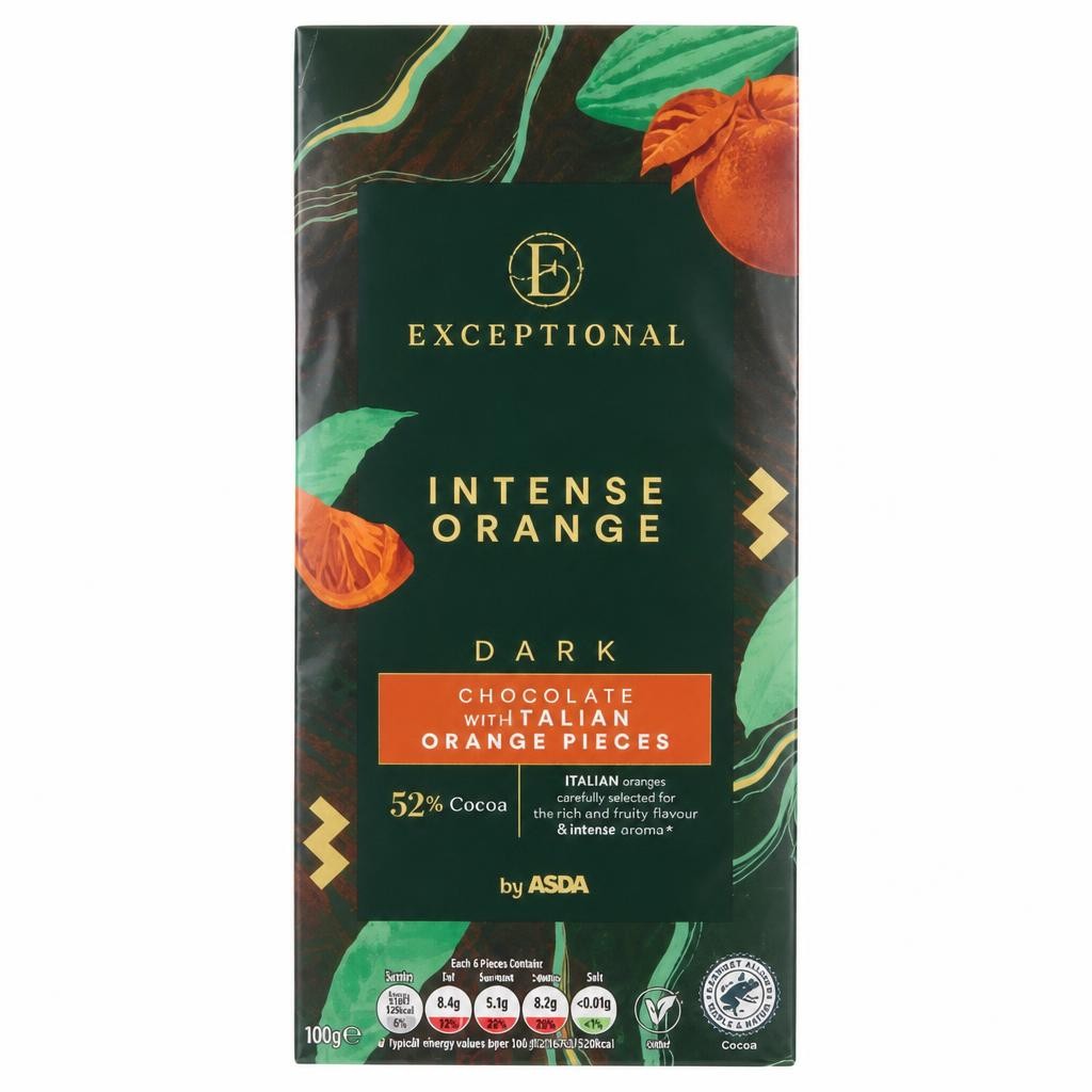 ASDA Dark Chocolate with Italian Orange Pieces 100g