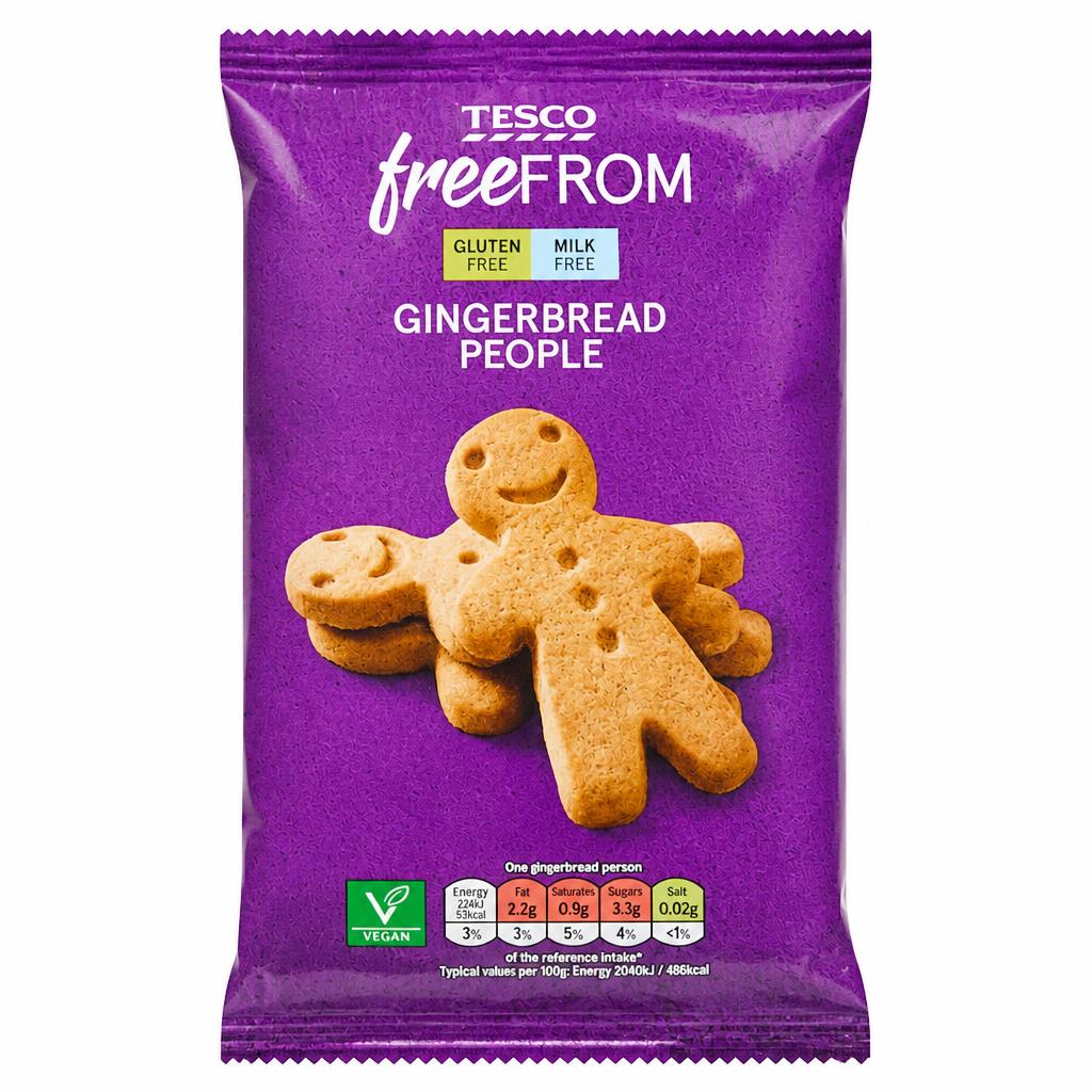Tesco Free From Gingerbread People 154g