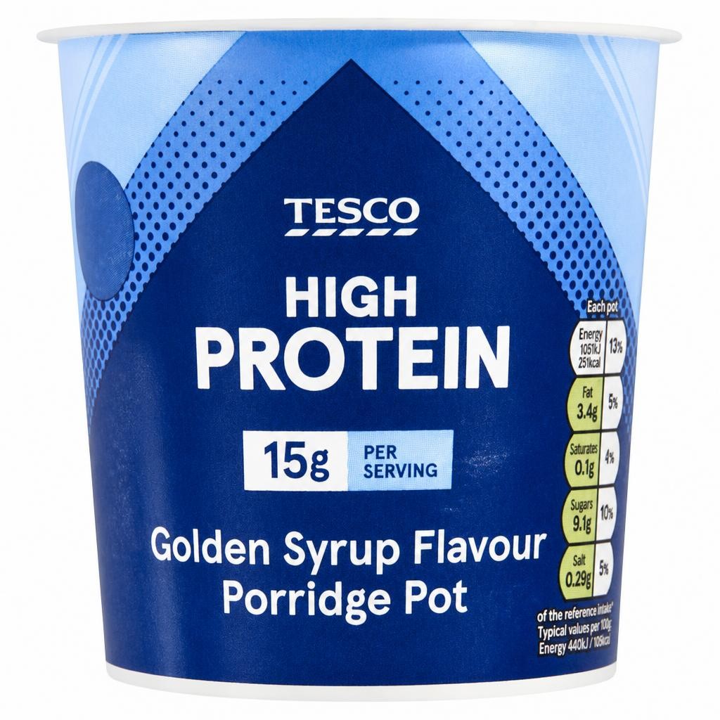 Tesco High Protein Golden Syrup Flavour Porridge Pot 70g