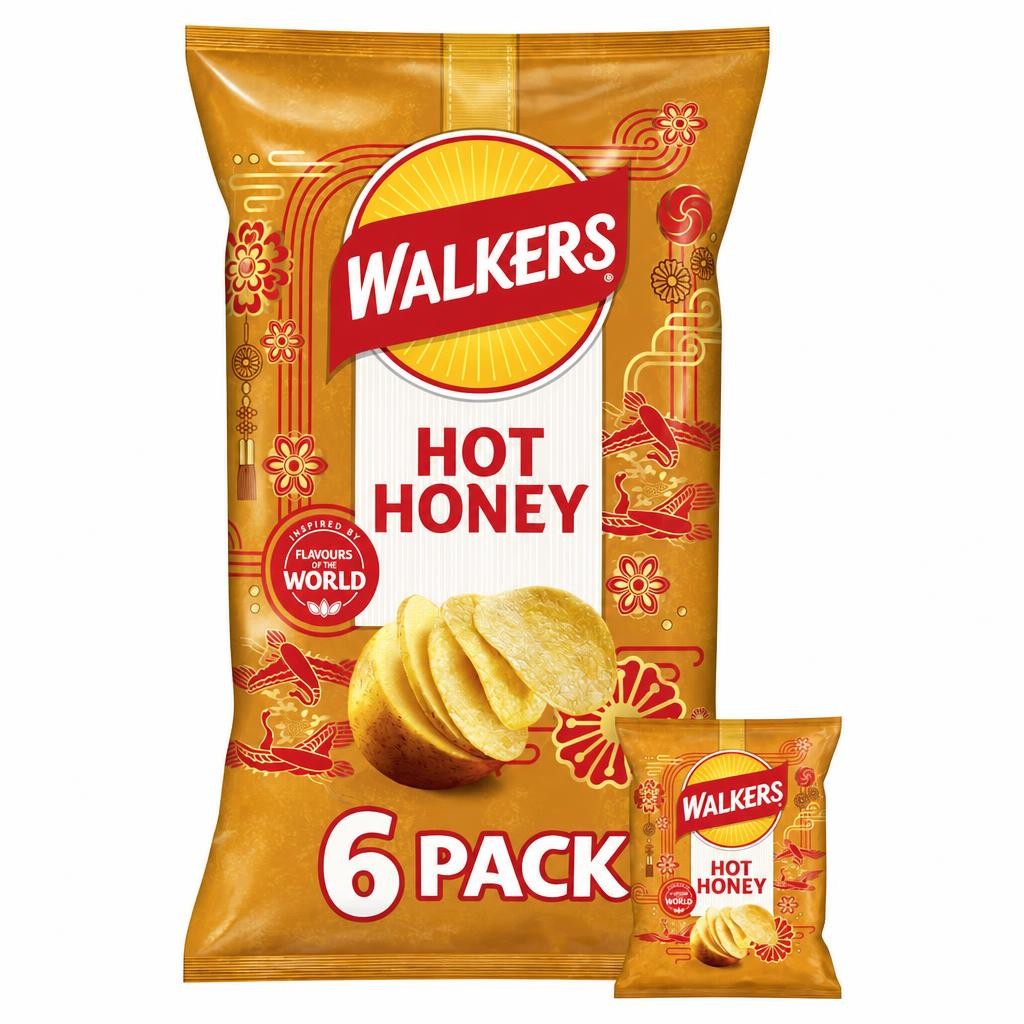 Walkers Hot Honey Crisps 6 x 25g