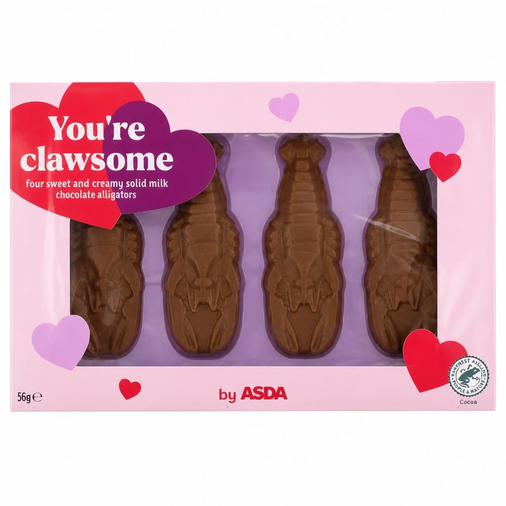 ASDA Four Sweet and Creamy Solid Milk Chocolate Lobsters 56g