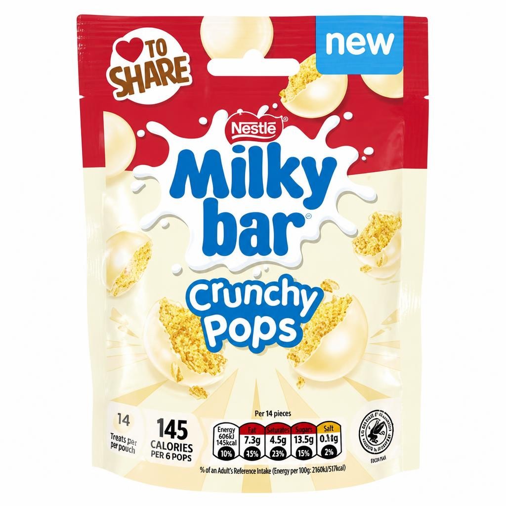 Milkybar Crunchy Pops White Chocolate Sharing Bag 90g