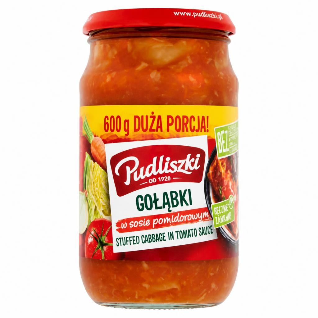 Pudliszki Stuffed Cabbage in Tomato Sauce with Pork Meat and Rice Stuffing 590g