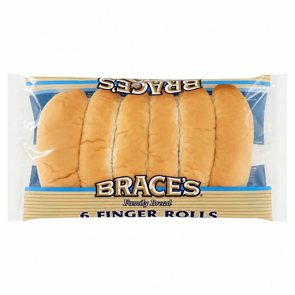 Brace's Family Bread 6 Finger Rolls