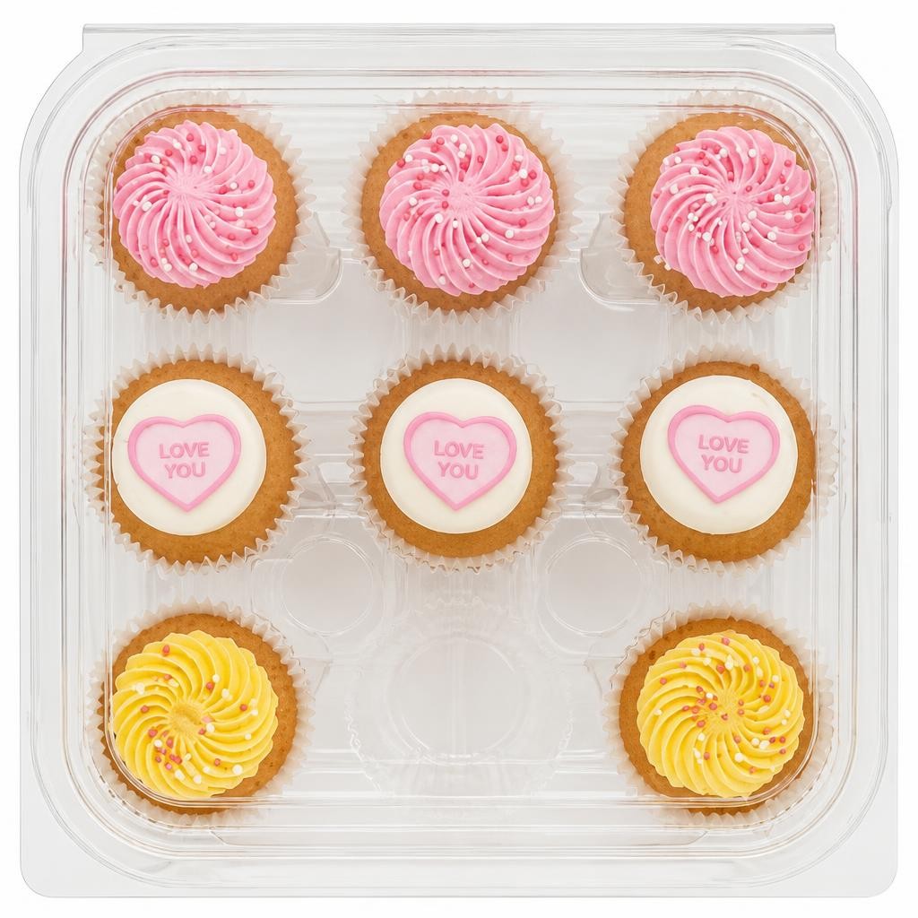 ASDA Mini Cupcakes with Lemon, Strawberry and Vanilla Frosting