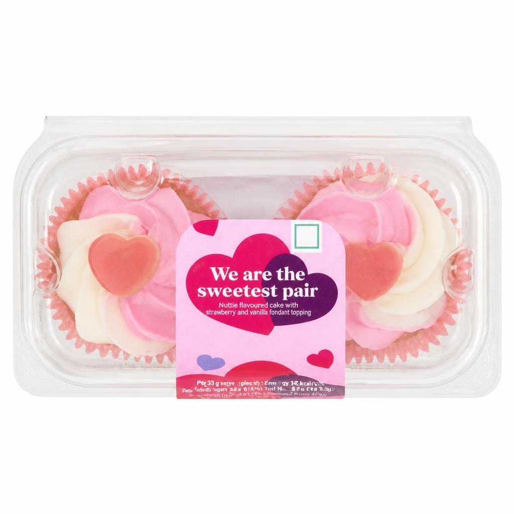 ASDA Vanilla Flavour Cupcakes with Strawberry and Vanilla Flavour Frosting