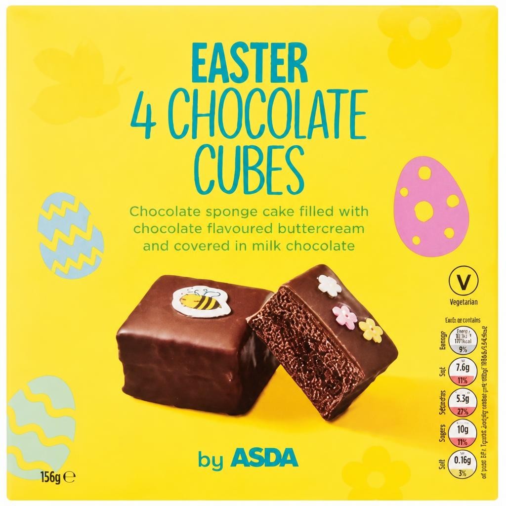 ASDA 4 Easter Chocolate Cubes 159g