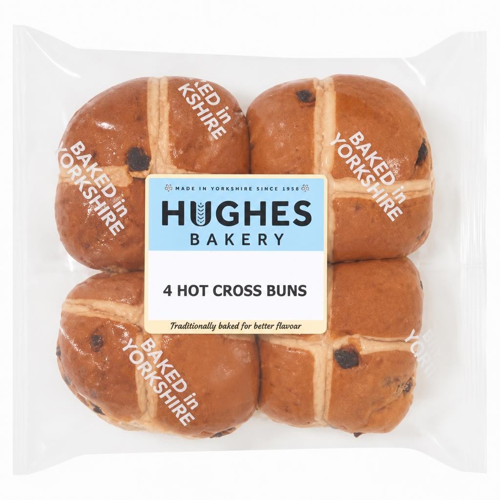 Hughes Bakery 4 Hot Cross Buns