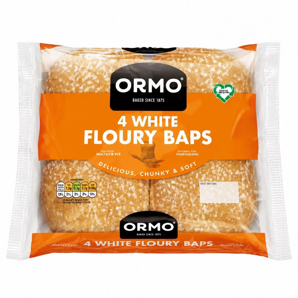 Ormo 4 White Floury Baps
