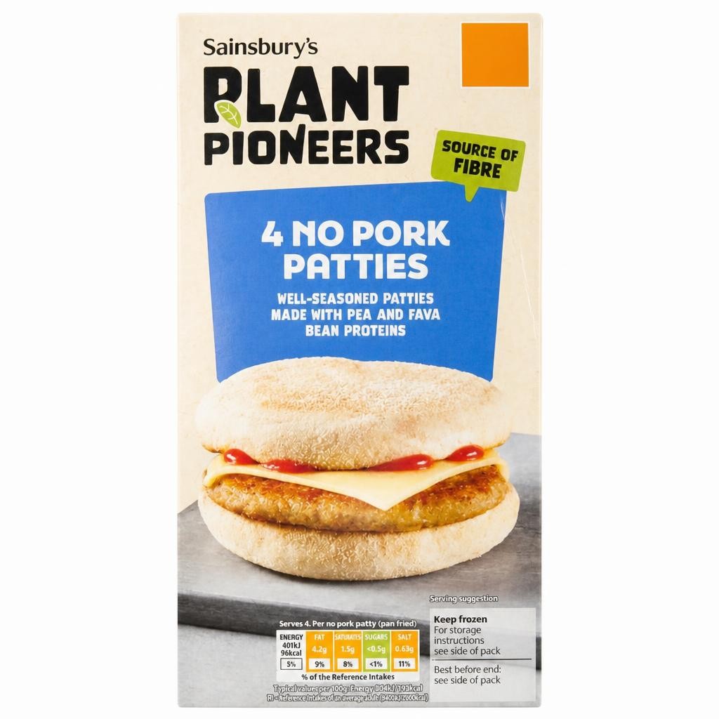 Sainsbury's Vegan No Pork Patties 4 x 57g