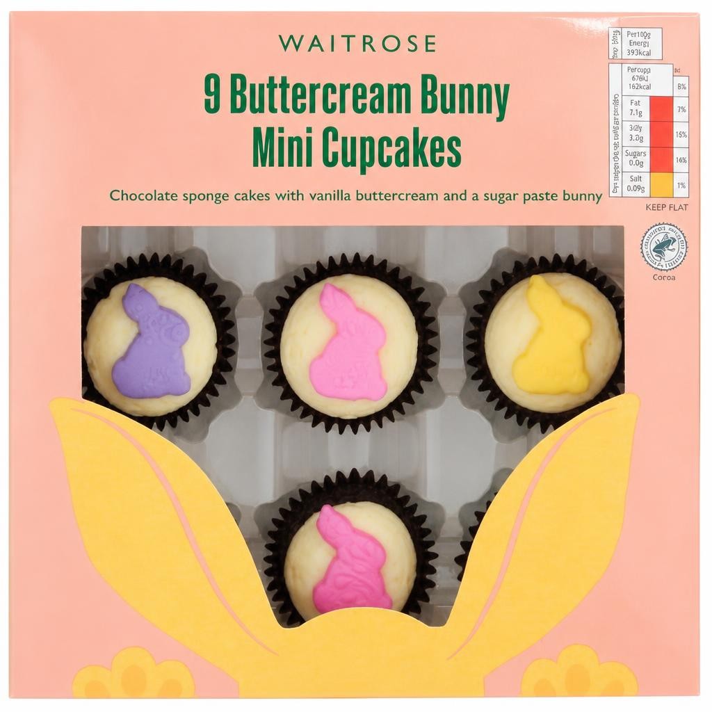 Waitrose 9 Mini Buttercream Cupcakes
