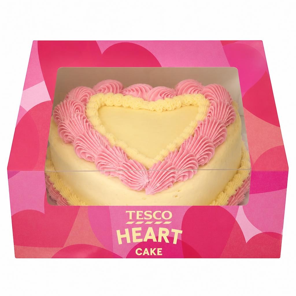 Tesco Vintage Style Heart Cake