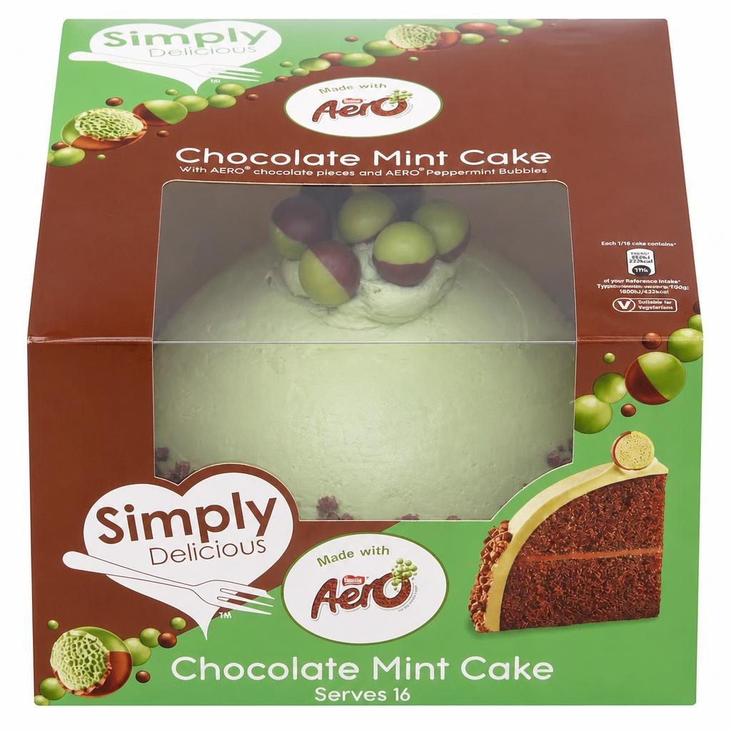 Simply Delicious Made with Nestle Aero Peppermint Bubbles Chocolate Mint Dome Cake