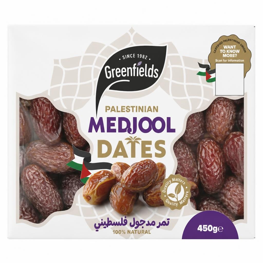 GREENFIELDS PALESTINIAN MEDJOOL DATES 450G