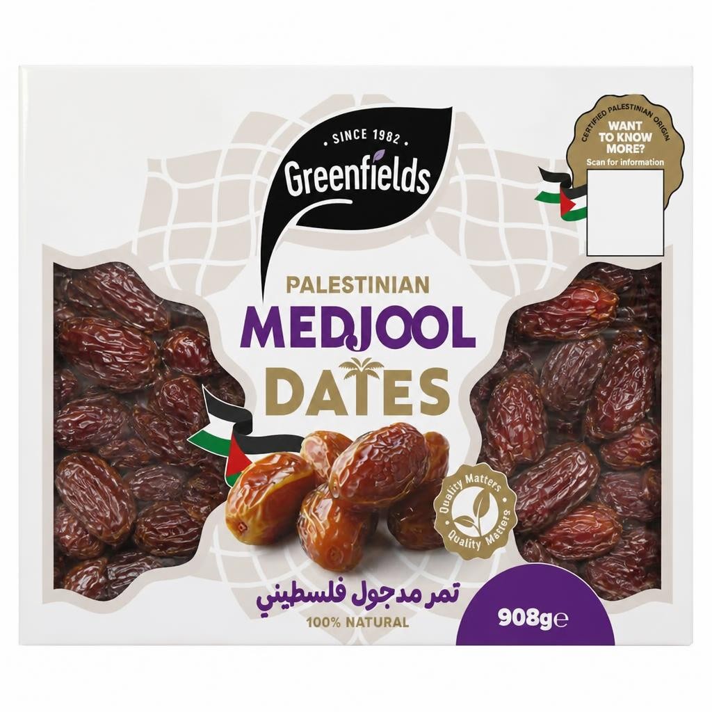 GREENFIELDS PALESTINIAN MEDJOOL DATES 908G