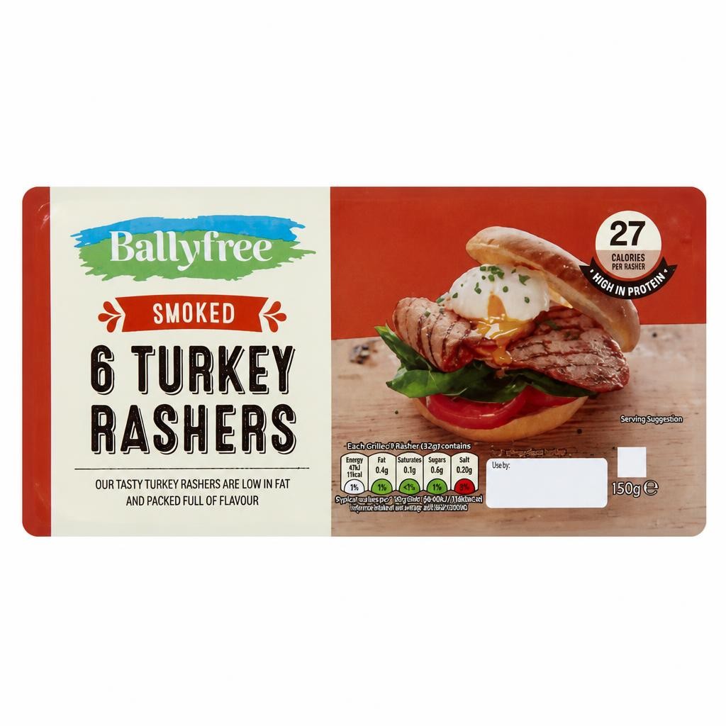 Ballyfree 6 Smoked Turkey Rashers 150g