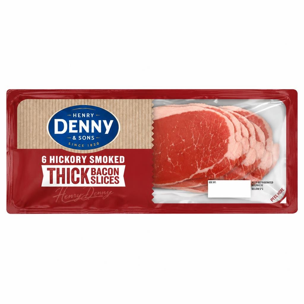 Henry Denny & Sons 6 Hickory Smoked Thick Bacon Slices 240g