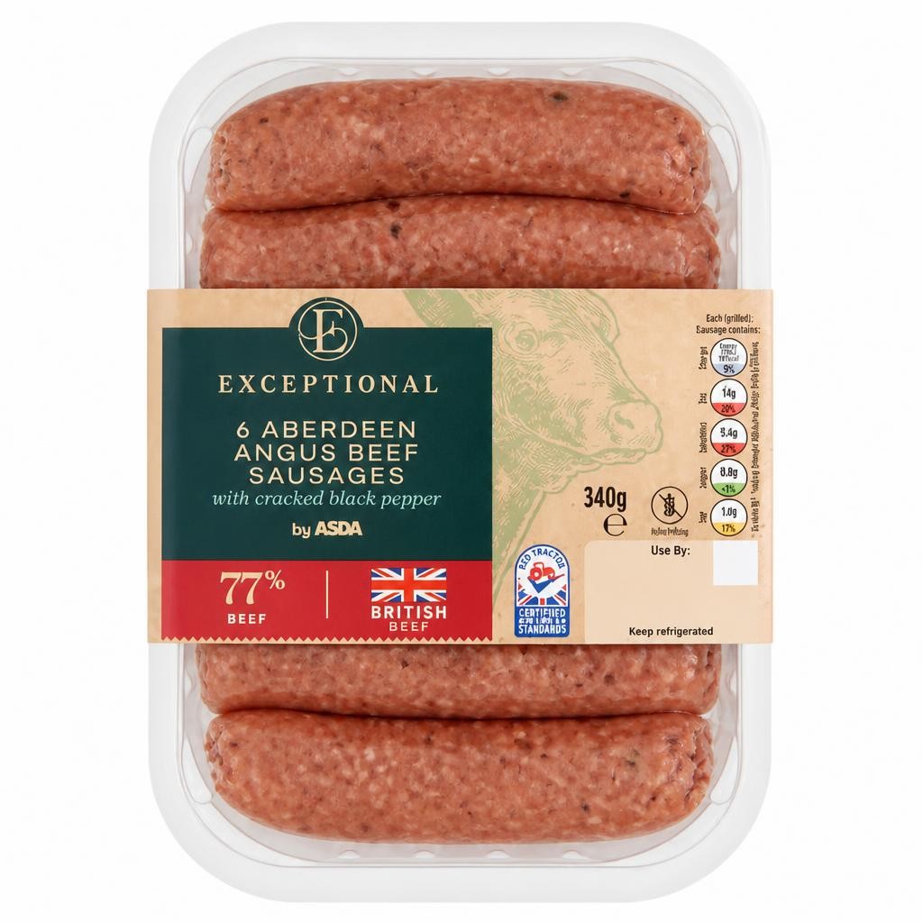 Exceptional by ASDA 6 Aberdeen Angus Beef Sausages 340g