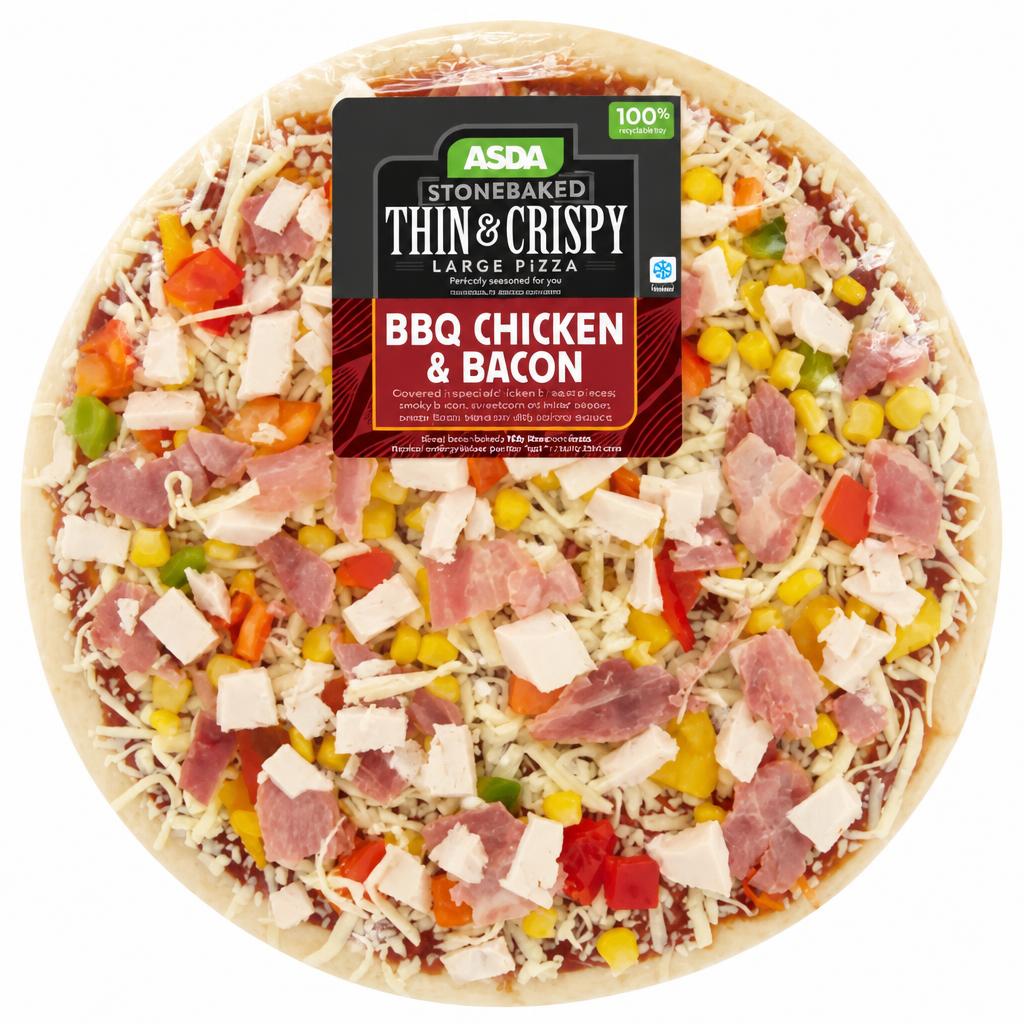 ASDA BBQ Chicken & Bacon Large Thin Stonebaked Pizza