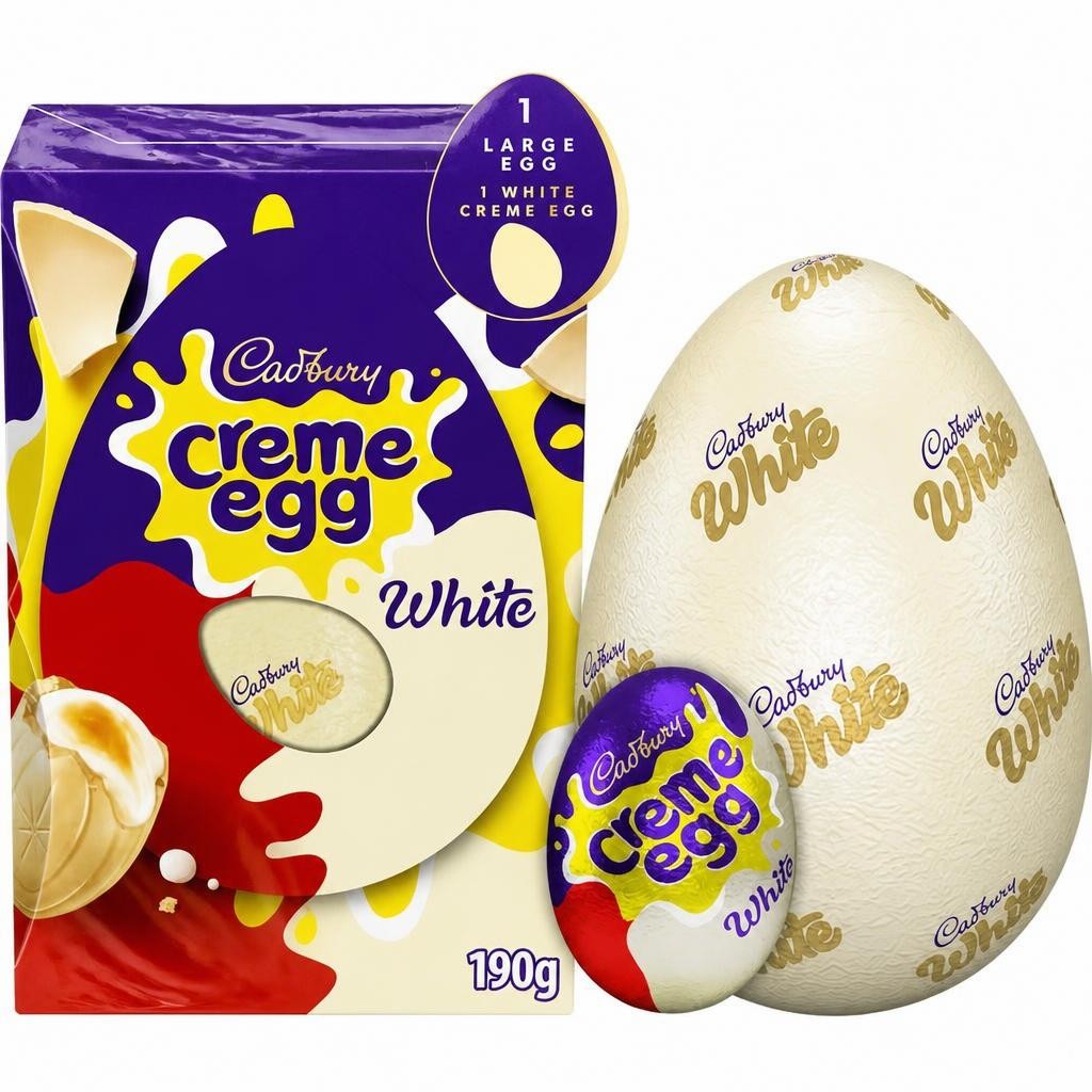 Cadbury Creme Egg Large White Chocolate Easter Egg 190g