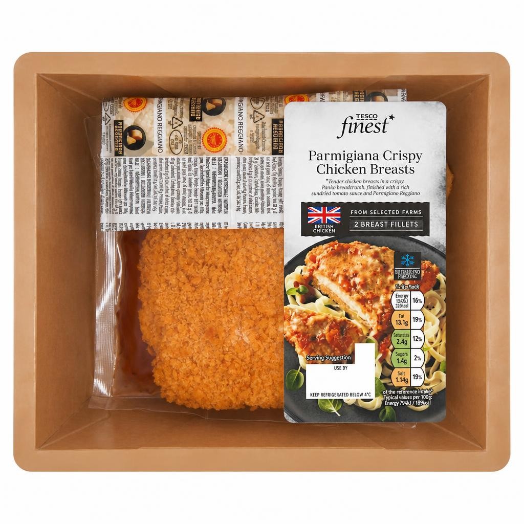 Tesco Finest Parmesan Parmigiana Crispy Chicken Breasts 420g