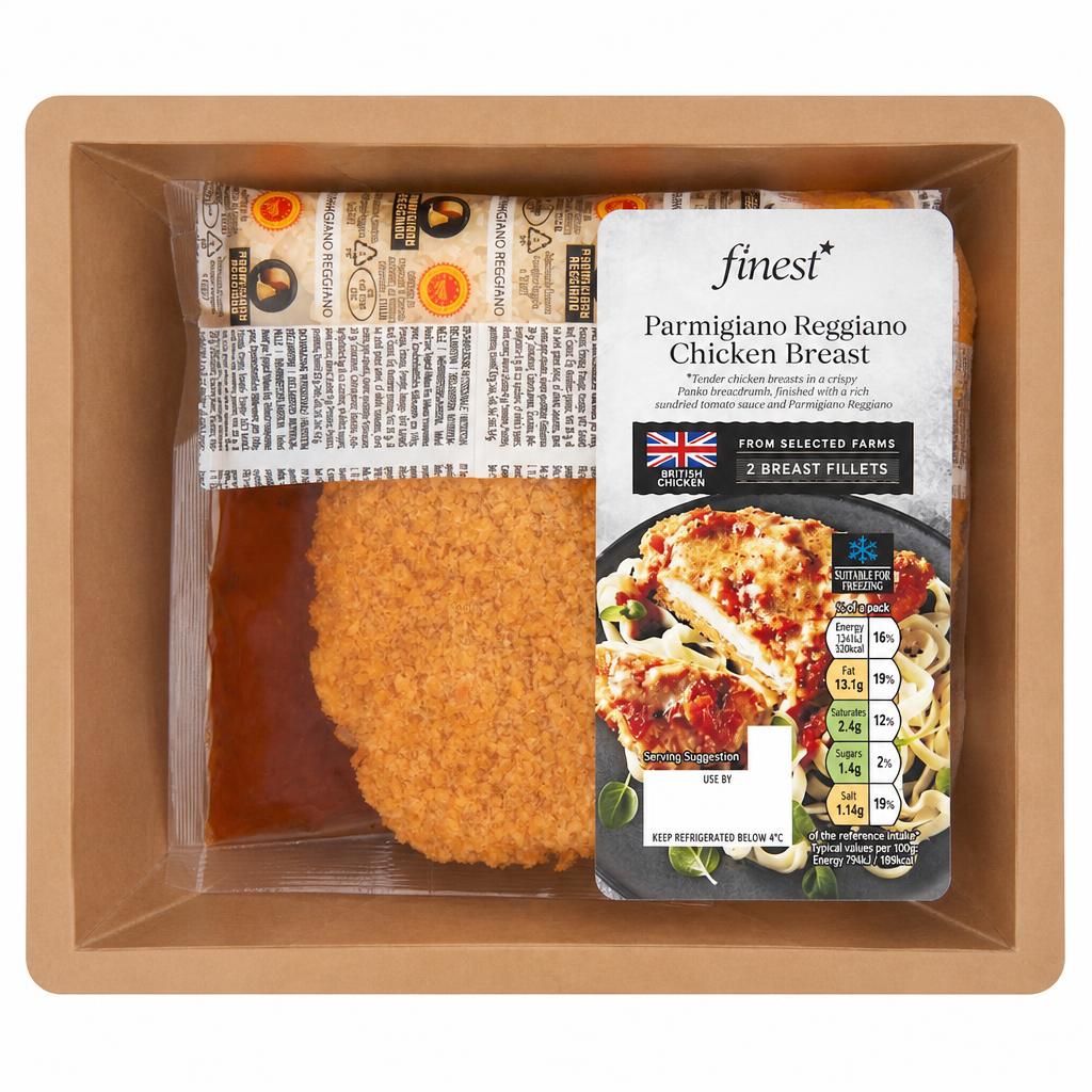 Tesco Finest Parmesan Parmigiana Crispy Chicken Breasts 420g