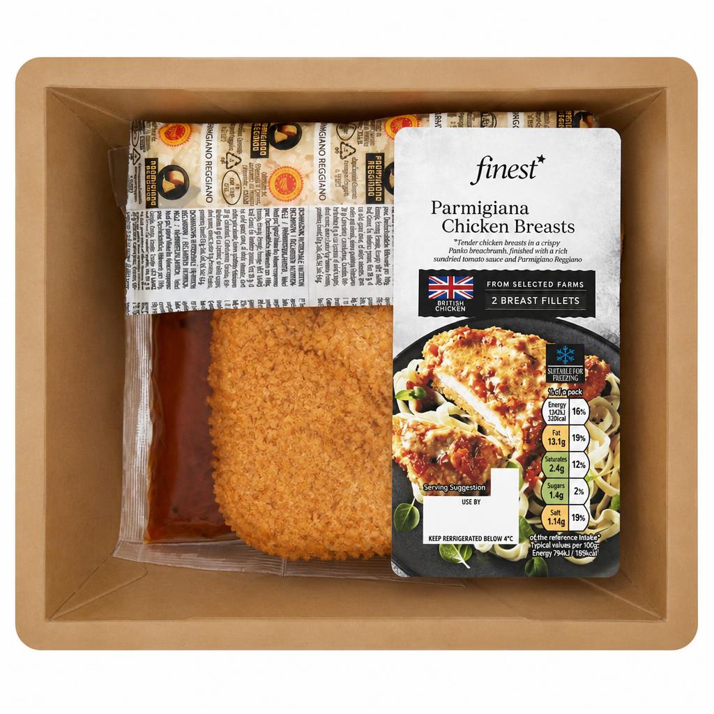 Tesco Finest Parmesan Parmigiana Crispy Chicken Breasts 420g